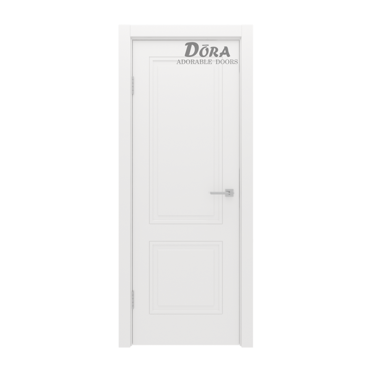 Dora Duo, Balta emalija, krāsotu durvju komplekts - Vērtne, Kārba, 2 Eņģes G60x200cm